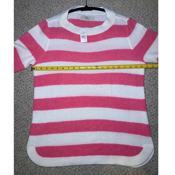 The Loft - Pink and White Striped Sweater - Women's Size Large - Picture 3 of 12